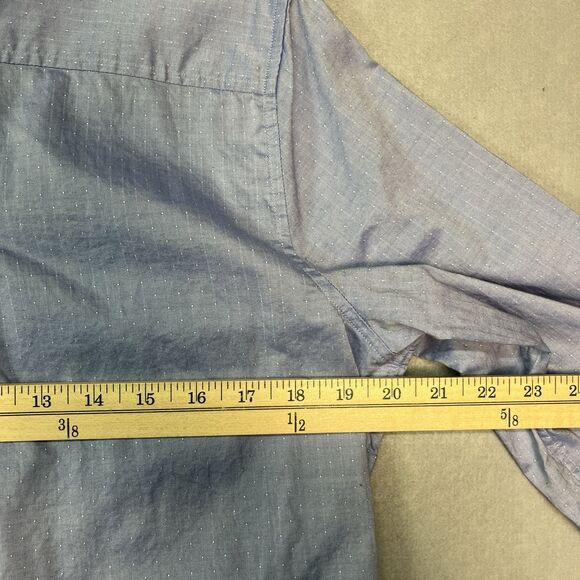 Women's‎ Gap Pintuck Popover Button Down Long Sleeve Shirt Size Large 14 Blue - Picture 7 of 8